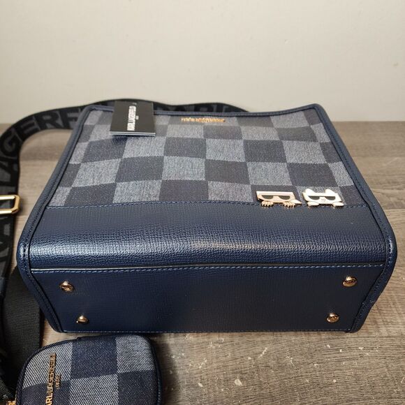 Karl Lagerfeld Paris Bag Maybelle Checkered Satchel Crossbody Pouch Karl Cat - Picture 12 of 13